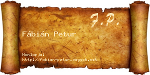 Fábián Petur névjegykártya